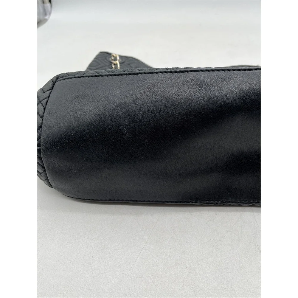 Tory Burch Marion Black‎ Quilted Leather Tote Bag Chain Strap Large